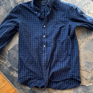 Ralph Lauren Blue Checkered  Flannel Men's Shirt